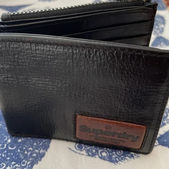Superdry bifold wallet, premium black leather - Picture 10 of 10